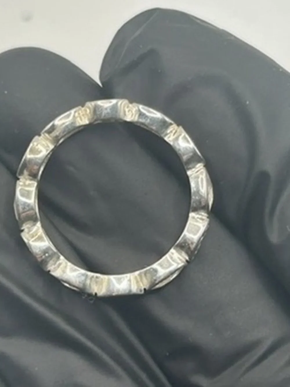 Vintage 925 Sterling Silver CZ Eternity Band Ring Womens Size 8 Stacking New